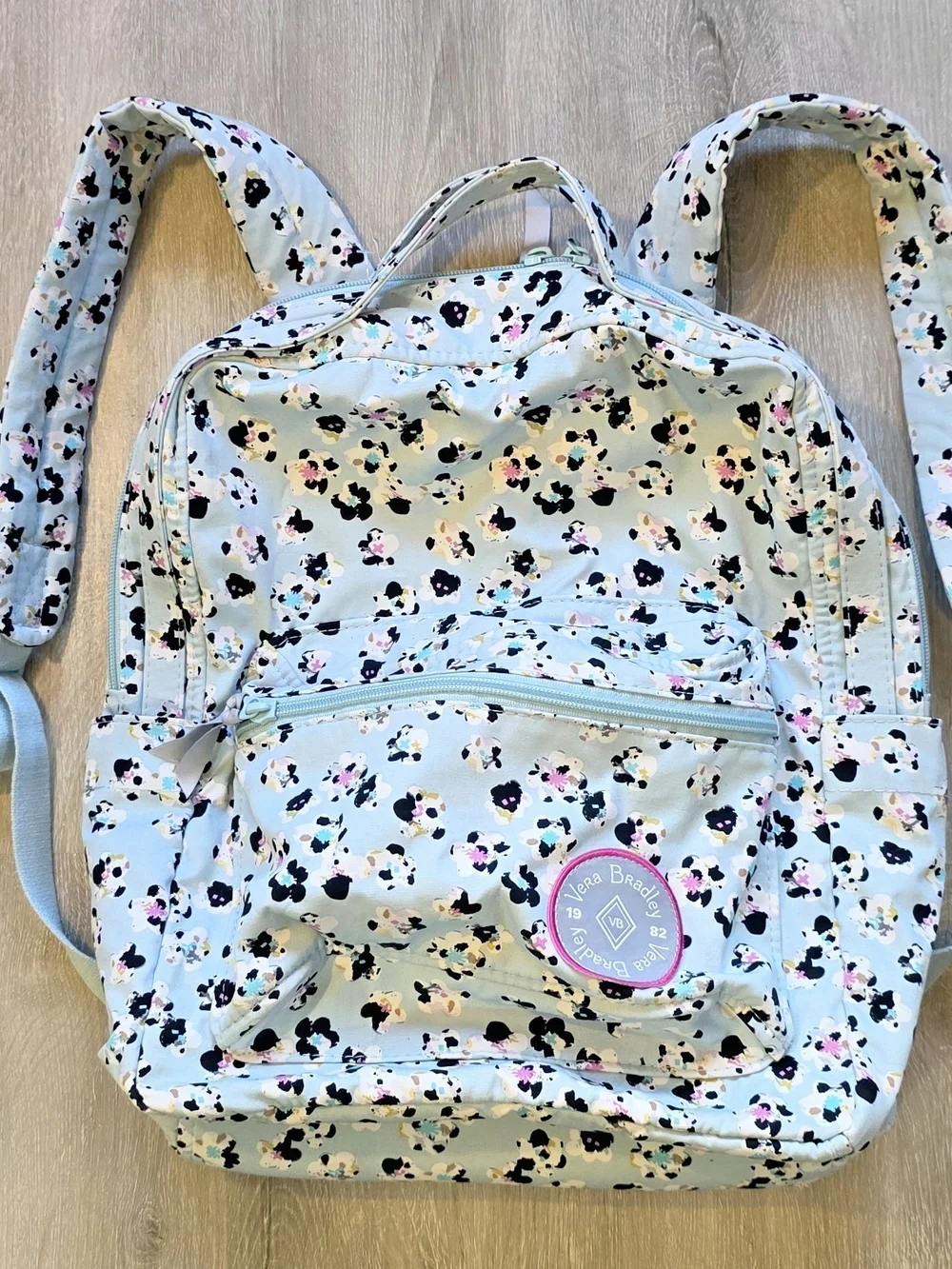 Vera Bradley 1982 Spotty Camo Floral Blooms Backpack Light Blue